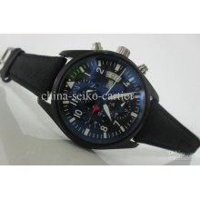 Luxury Mechanical Mens Watch Pilots Gun Black Pvd Iw378901 Automatic