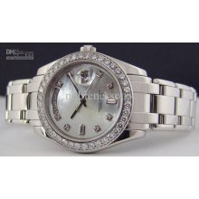 Luxury Men's Masterpiece Platinum Pearl Model Mop Diamond Automatic