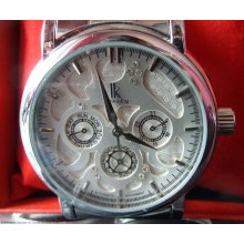 Luxury Stainless Steel Self-Winding Date and day display Mechanical Wristwatch - Multi-color - Metal