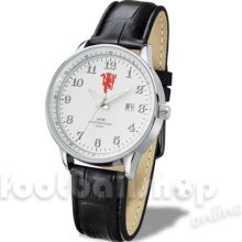 Manchester United Leather Strap Analogue Watch With Date