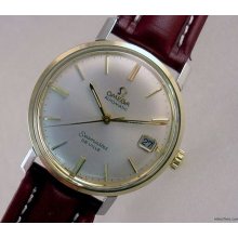 Man's Omega Seamaster De Ville With Date, 2 Tone Automatic Wrist Watch