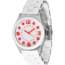 Marc By Marc Jacobs Ladies Mbm2588 White Dial Silicone Wrapped Watch