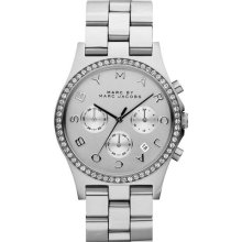 Marc By Marc Jacobs Silver Crystal Henry Chronograph Ladies Watch ...