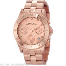 Marc By Marc Jacobs Ladies Mbm3102 Rosegold Chrono Crystals Watch