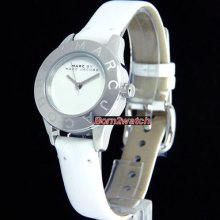 Marc By Marc Jacobs Women Small 26mm Polished Steel White Strap Mbm1206