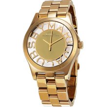 Marc Jacobs Henry Skeleton Gold Dial Gold-tone Stainless Steel Ladies Watch