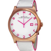 Marc Jacobs Henry White Dial Rose Gold-tone Steel Ladies Watch Mbm1248