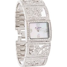 Marcel Drucker Ladies Wide Crystal Filigree Bracelet Quartz Watch Nib