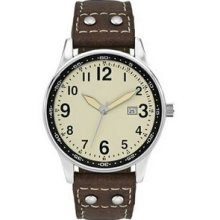 Matsuda Select Men`s Casual Wear Ms-530 Series Watch W/ Brown Leather Strap