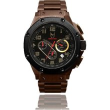 Meister Mens Ambassador Chronograph Stainless Watch - Brown Brace ...