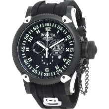 Men $995 Invicta 10182 Russian Diver Chrono Black Dial Black Silicone Watch