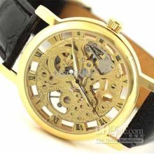 Men Mechanical Watches Automatic Gold Or Silver Stainless Leather Di