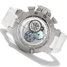 Menâ€™s Invicta Subaqua Noma Iii Chronograph White Leather Watch 10201