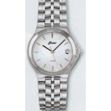 Men`s Quartzline Classic Silver 10 Atm Watch With Date Window