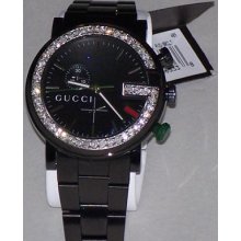 Men's 101m Gucci Chrono 1.92ct.aprx.custom Set Real Diamond Watch Ya101331