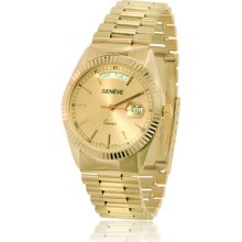 Men's 14k Solid Gold Quartz Movement Italian Watch-round Champagne Dial 74.2gr.