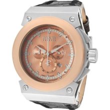 Men's Akula/Reserve Chronograph Rose Gold Textured Dial Black Gen ...