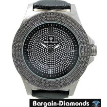 Mens Black Diamond Watch Black Dial Ice Out Warranty Gunmetal Hip Hop Master Max