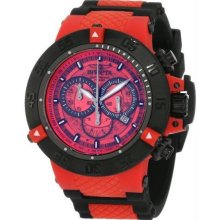 Men's Black Strap Bezel Subaqua Quartz Chronograph Diver Orange