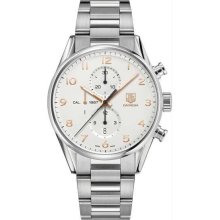 Men's Carrera Chronograph Stainless Steel Case and Bracelet Silver Dial Automati