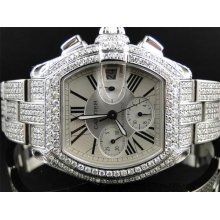 Mens Cartier Roadster Chronograph 22 Ct Xl Vs Diamond Watch