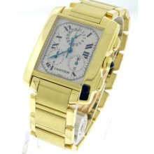 Men's Cartier Tank Francaise 1830 18k Yellow Gold Quartz Chronograph Date Watch