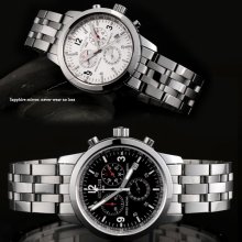 Men's Chronograph Sports Watch Stainles HANDLOVE Steel Wrist Strap