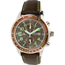 Mens Croton Leather Chronomaster Date Watch CC311263BRBR