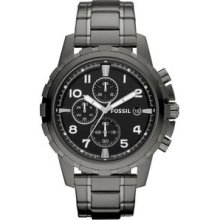 Mens Fossil Dean Smoke Stainless Steel Watch