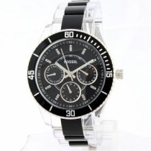 Mens Fossil Watch Model Es2797 Black Clear Men's Msrp $95