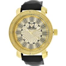 Mens Ice Mania Im1120 Joe Rodeo Jojino Illusion Dial 12 Diamond Watch Yellow