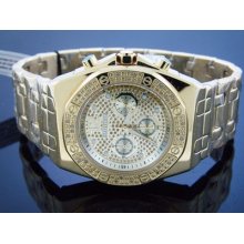 Men's Jo Jino By Joe Rodeo 0.25ct Diamond Watch 47mm Round Yellow Gold Case