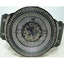 Mens Joe Rodeo/jojo Automatic Black Face Master Diamond Watch 2.2 Ct Jjm73