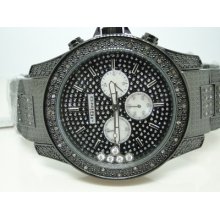 Mens Jojo/jojino/joe Rodeo 1.05ct Black Metal Real Diamond Watch Ij1007