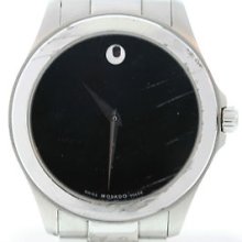 Men's Movado Junior Sport Black Dial Stainless Watch 0605746 Pre-owned Fair Cond