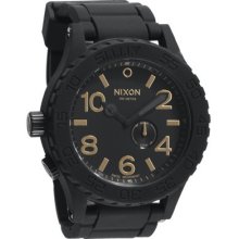 Men's Nixon The Rubber Black Gold 51-30 Tide Watch In Box