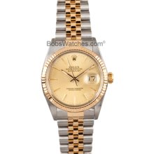 Men's Pre-Owned Rolex DateJust Stainless Steel and Gold 16013