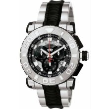 Men's Reserve Chronograph Stainless Steel Case and Bracelet Black Dial Day and D