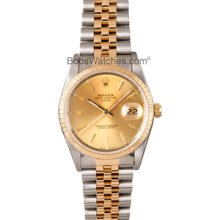 Men's Rolex Oyster Perpetual Date Stainless Steel and Gold 15223