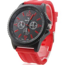 Men's Silicone Analog Quartz Wrist Watch Red Yellow Casual/sport/fashion