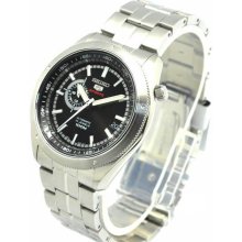 Men's Stainless Steel Case and Bracelet Automatic Black Dial Date Display