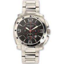 Mensstainless Steel Black Dial Chronograph Watch