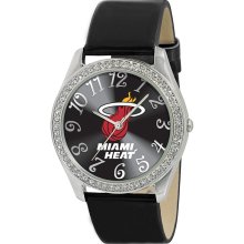 Miami Heat Glitz Blk Strap Watch