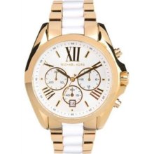 Michael Kors Gold Tone White Chronograph Women's Watch - MK5743