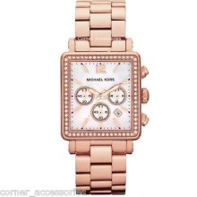 Michael Kors Ladies Mk5571 Chrono Rosegold Crystals Mopearl Watch