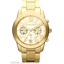 Michael Kors Ladies Mk5726 Mercer Gold Band Chrono Dial Watch