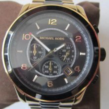 Michael Kors Men's Watch Chrono Stainless Gold Two Tone Original Edition