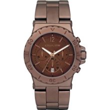 Michael Kors Mk5519 Womens Dylan Chronograph S.steel Brown Dial Watch