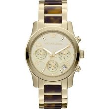 Michael Kors Mk5659 Women's Runway Watch, Gold Tone / Tortoise