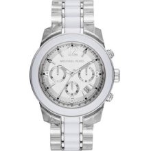 Michael Kors 'preston' White/clear Chrono Womans Watch Mk5766